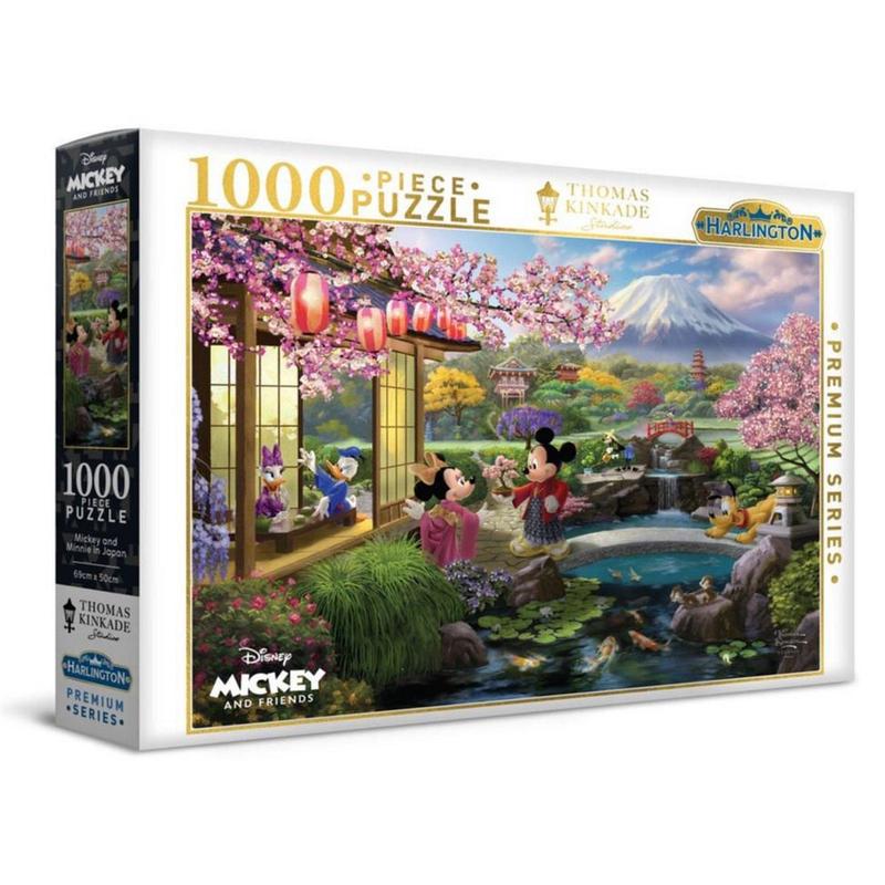 Harlington Thomas Kinkade Mickey and Minnie in Japan 1000 Piece Jigsaw