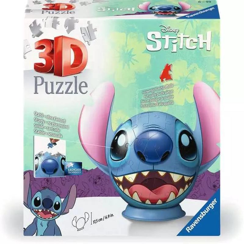 Ravensburger - 3D Puzzleball Stitch With Ears 72 Piece Jigsaw
