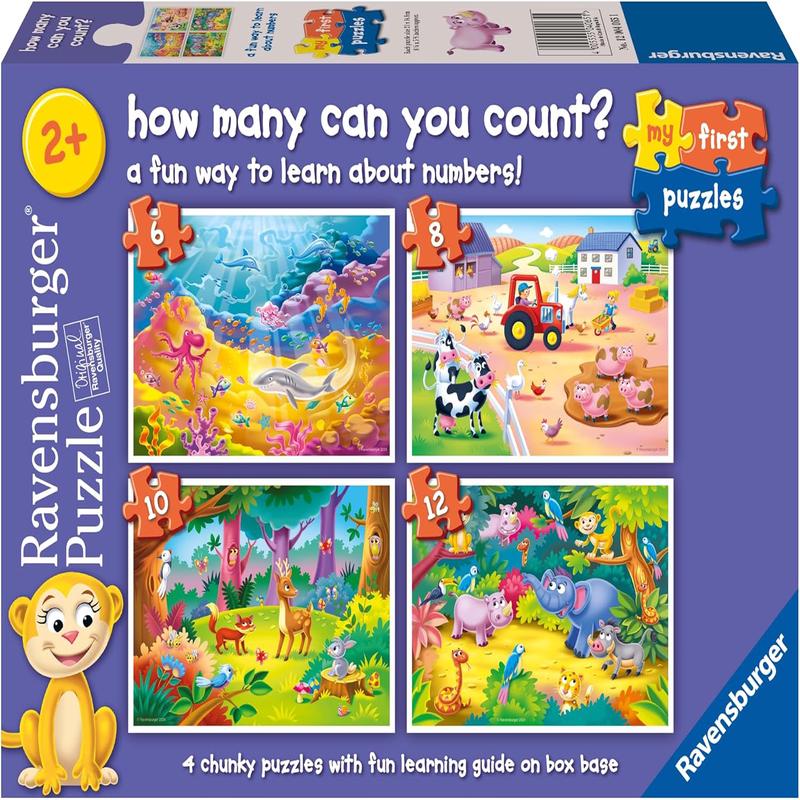 Ravensburger - How Many Can You Count? My First Puzzle 6/8/10/12 Piece Jigsaw