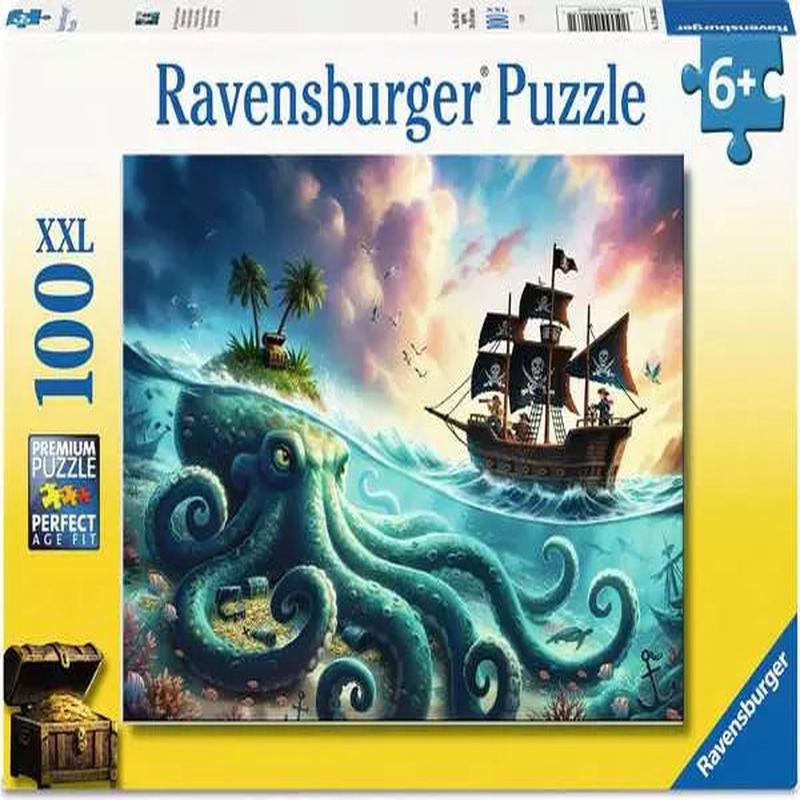100 XXL Piece Puzzle: Octopus Pirate Treasure - Ages 6+