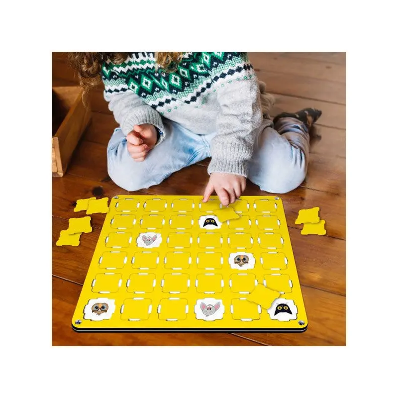 Yellow Wooden Mdf Matching Memory Game 34X34