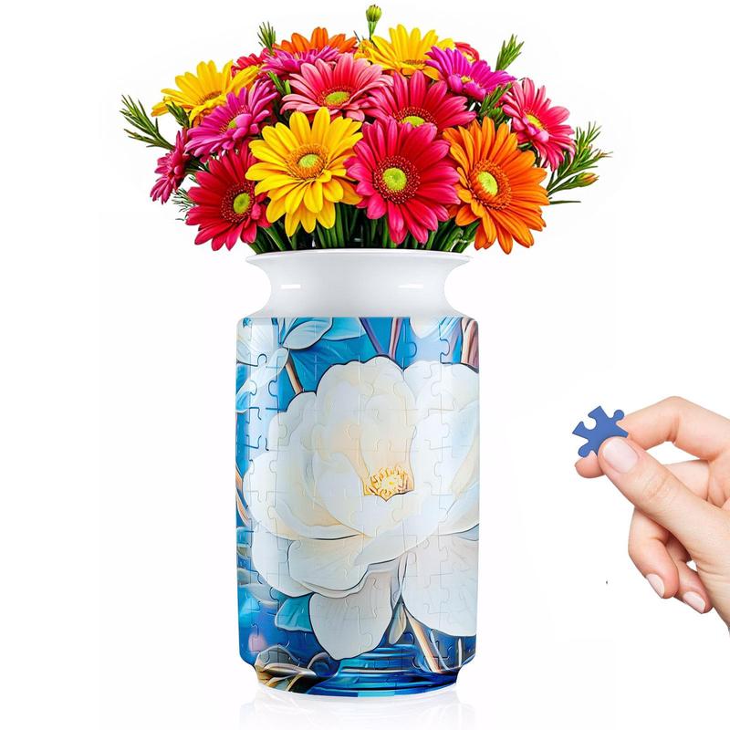 Yizhor Unique Flower Vase Puzzles for mature-themeds  162-Piece 3D Puzzle Planter Vases  Creative mature-themed Crafts for Women  DIY Gifts for Puzzle Lovers