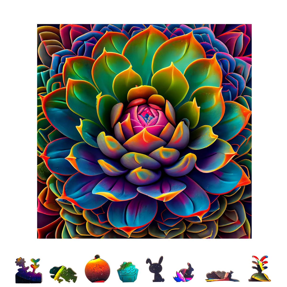 ZenChalet Simply Succulent Wooden Puzzle, 500 Pcs (ZCPSSW500)